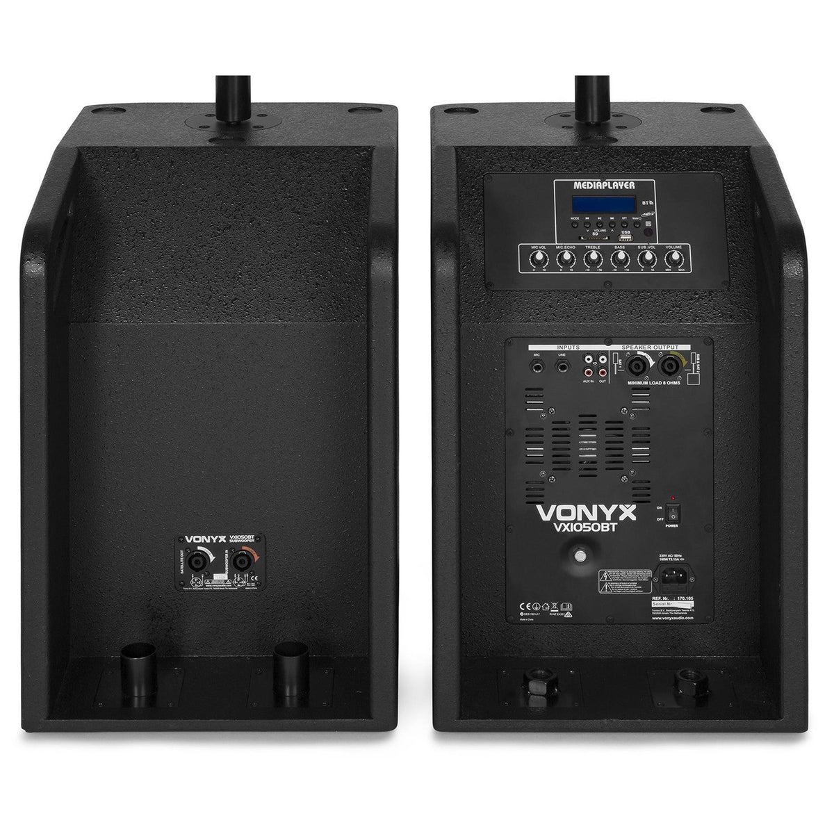 VONYX VX1050BT 1150W 2.2 Actieve Speakerset met Dubbele 12 inch Subwoofers en Bluetooth