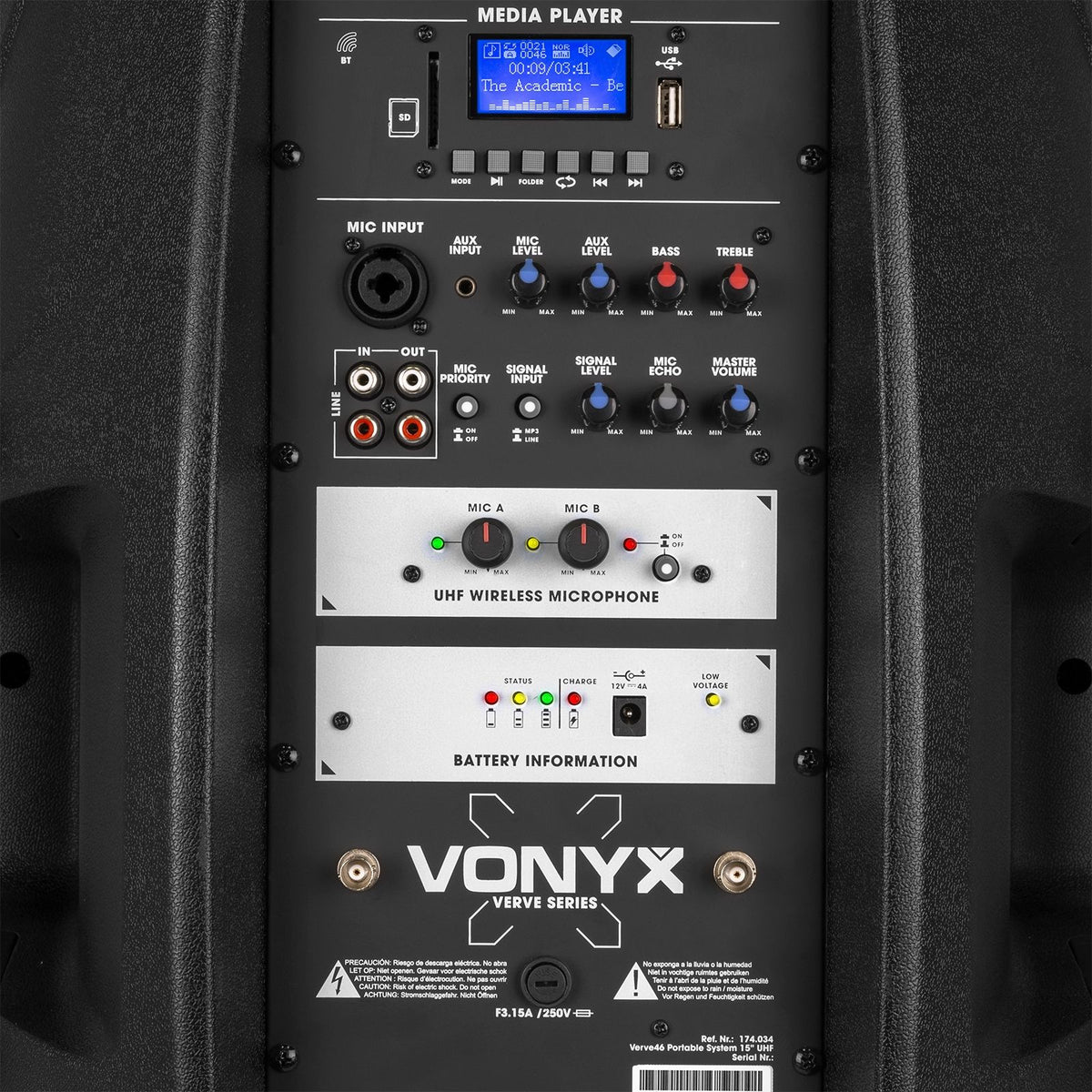 Vonyx Verve46 Draagbaar geluidssysteem 15”