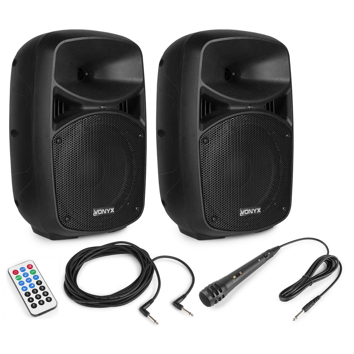 VONYX VPS082A 400W Actieve Speakerset met Bluetooth, USB/SD en 8 inch Woofers