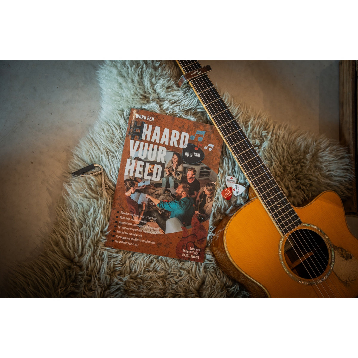 Haardvuurheld gitaarboek van Aart Lameris – 20 Top 2000 nummers