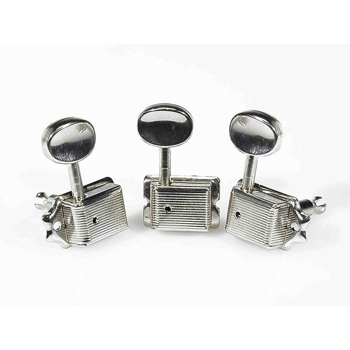 Boston 62-NL Stemmechanieken voor gitaar, nikkel, 6x links, vintage style, metalen knoppen