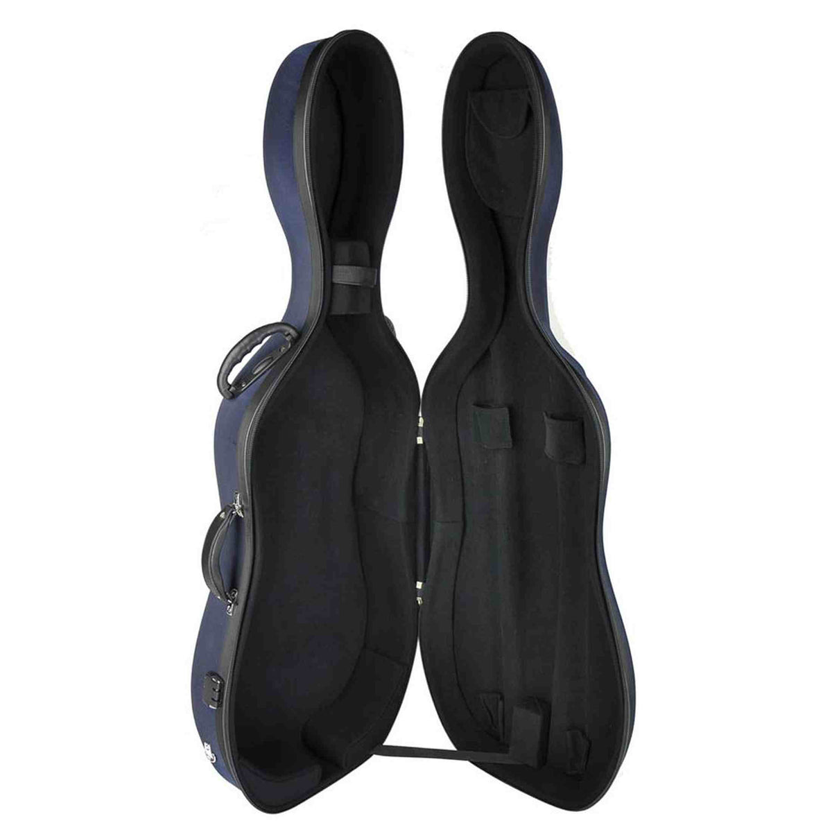 Leonardo CC-144-BU cellokoffer 4/4 gevormd blauw met slot en 2 riemen