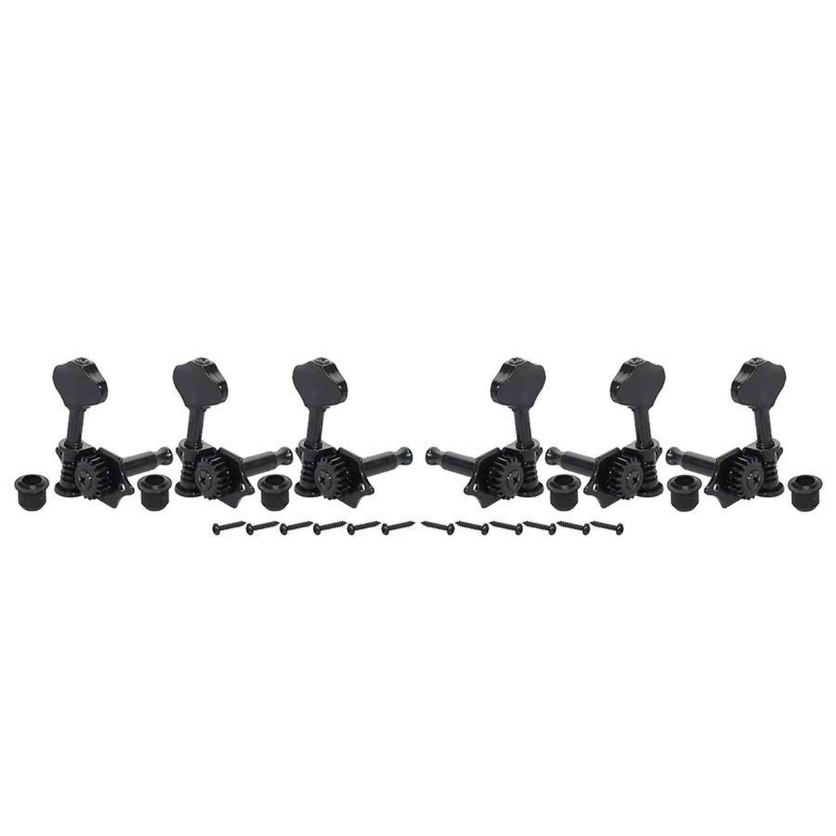 Wilkinson WJ-28N/BK Stemmechanieken voor gitaar, open geared, 3x links + 3x rechts, zwart, ratio 1:19