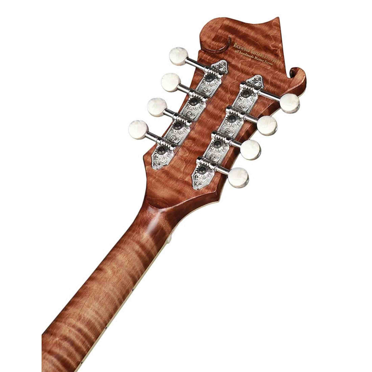 Richwood RMF-220-WN F-Style Mandoline – Massief Sparren & Gevlamd Esdoorn, Satijn Walnoot