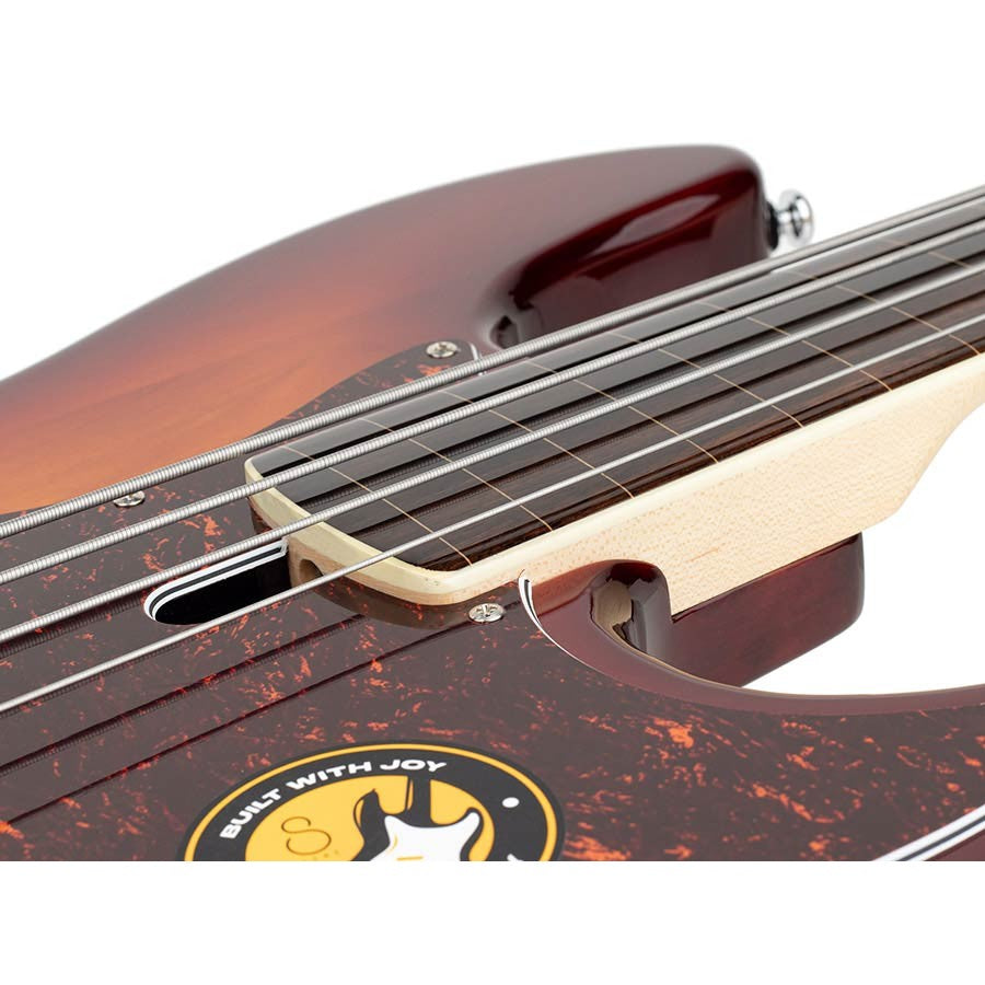 Sire V7+ A4F/TS Marcus Miller 2nd Gen fretless 4-snarige basgitaar Tobacco Sunburst