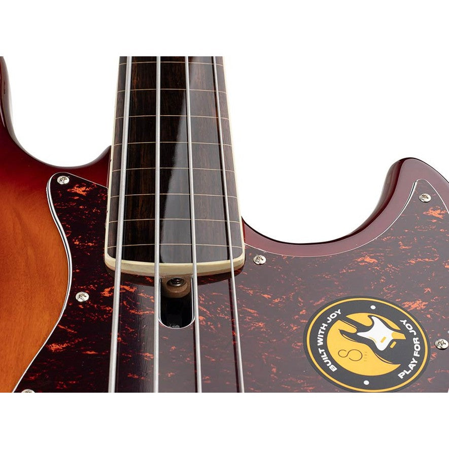 Sire V7+ A4F/TS Marcus Miller 2nd Gen fretless 4-snarige basgitaar Tobacco Sunburst