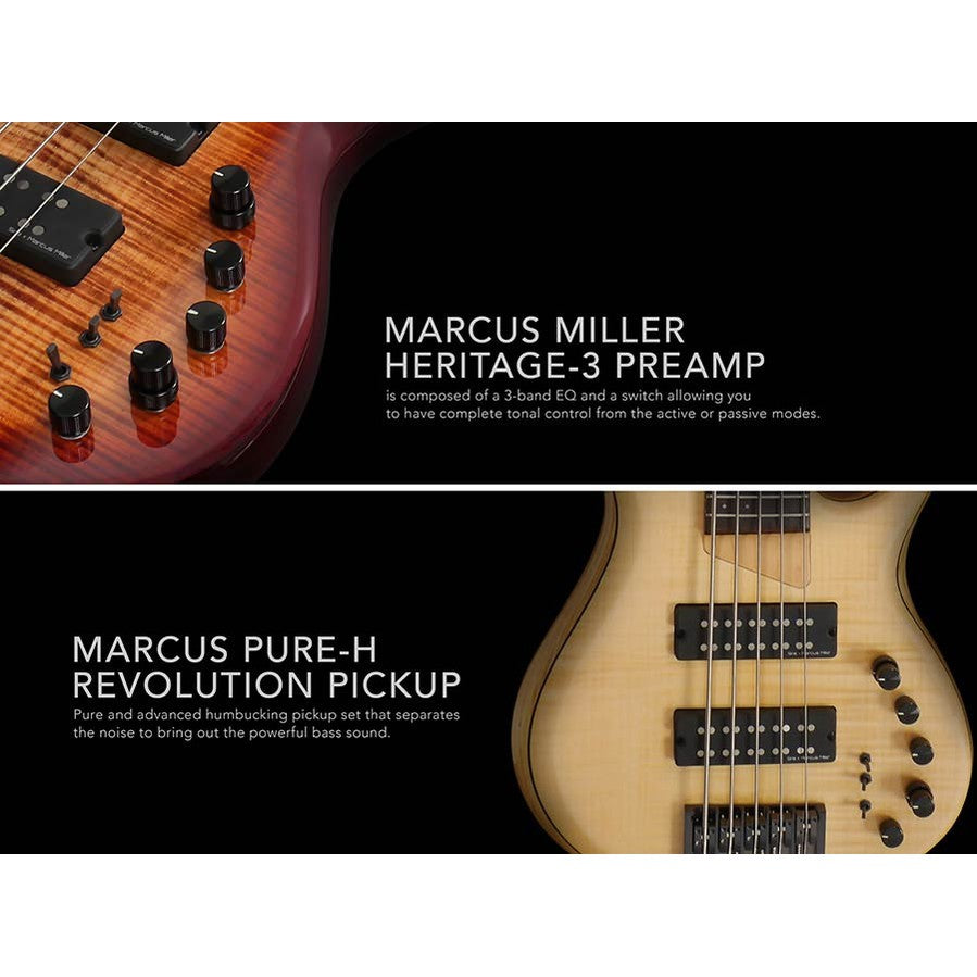 Sire M7+ S5/NT Marcus Miller 5-Snarige Basgitaar Natural