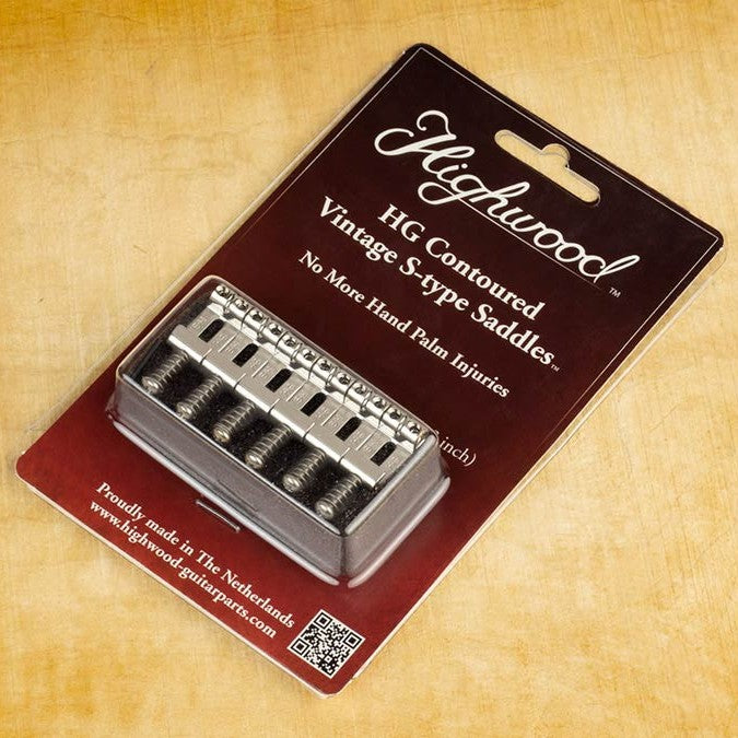 Highwood HG112-NI Contoured Vintage S-Style Brugzadels 11,2 mm – Nickel Set van 6