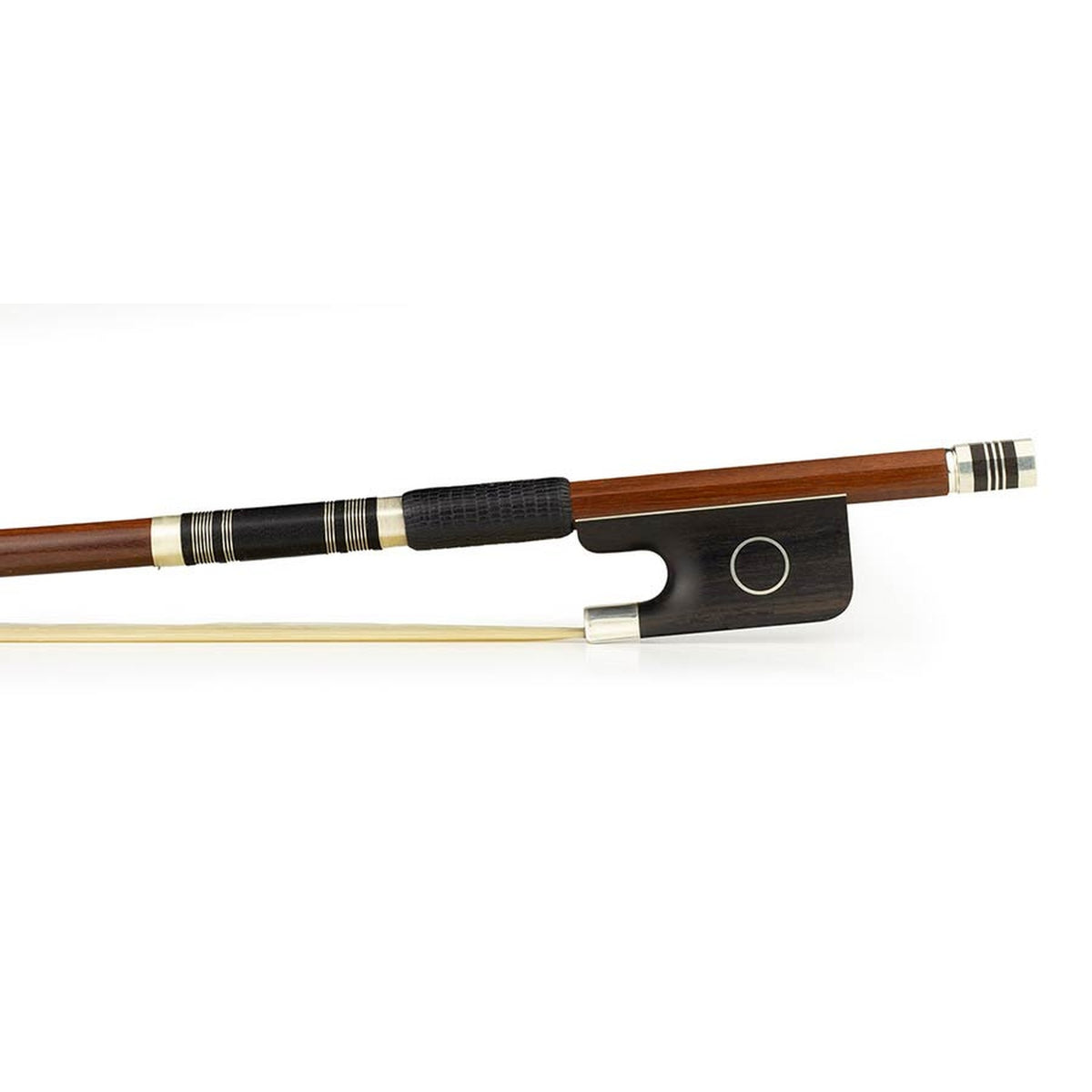 ELS BA-90-R viola bow, 4/4, HQ pernambuco, round stick, full silver mounted with silver thumb protection