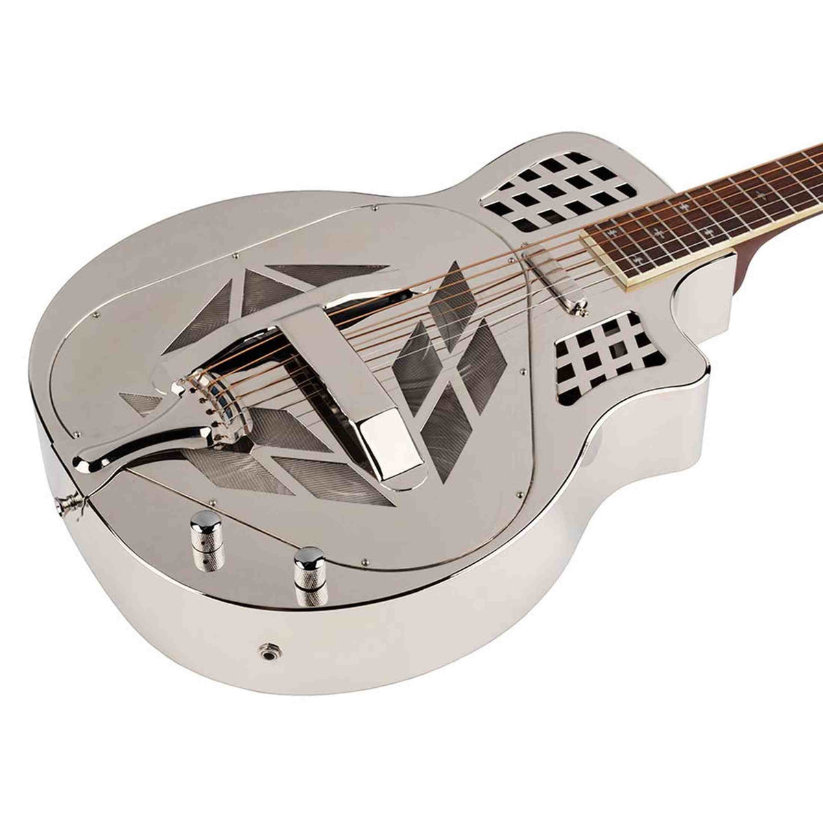 Royall TMP14CSC/NI Tampa Cut SC Tricone Resonator 14-Fret – Bell Brass, Nickel, Lipstick PU, Softcase