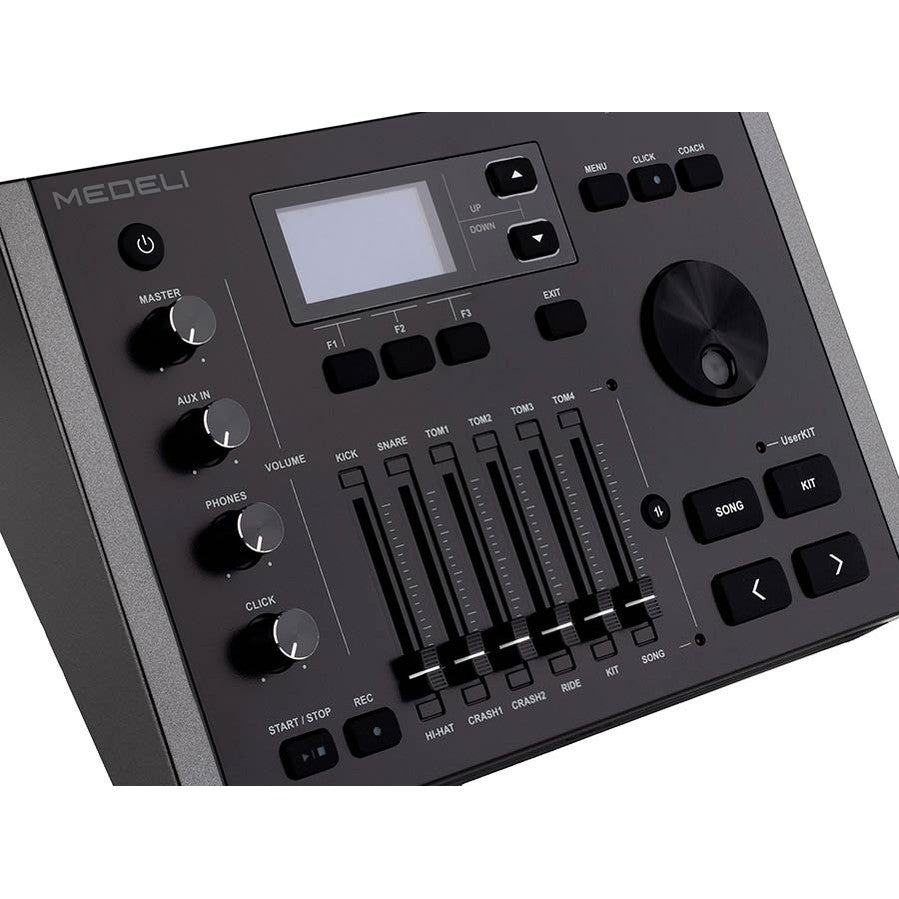 Medeli MZ725 Elektrisch Drumstel – All Mesh Head met Dubbele Crash en Floortom