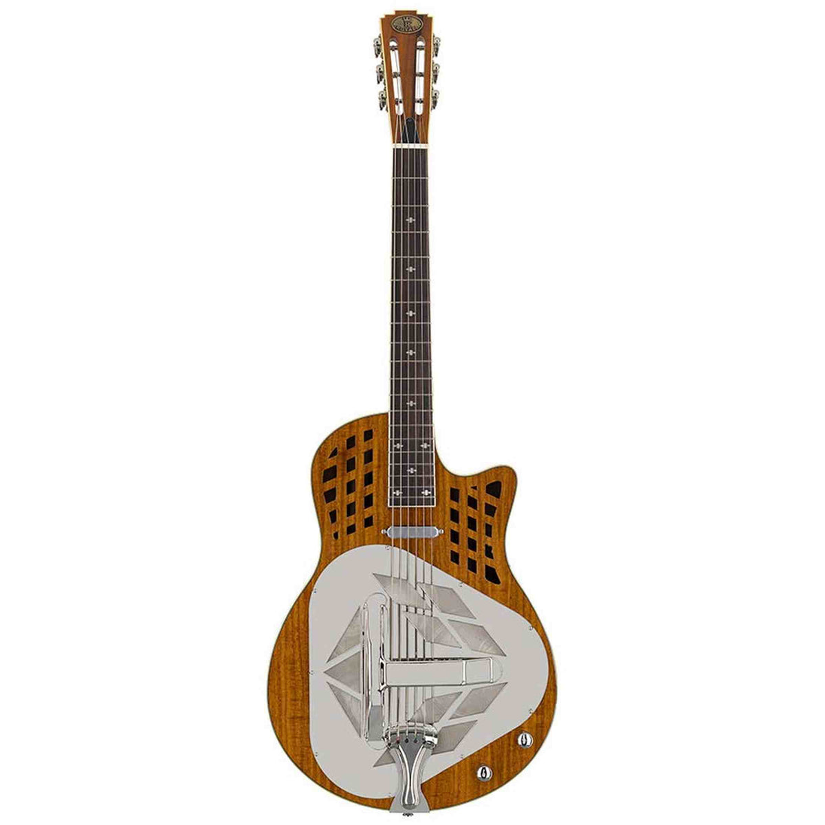 Royall KOA12LS Tricone Resonator 12-Fret – Hawaïaans Koa, Cutaway, Lipstick Pickup, Softcase