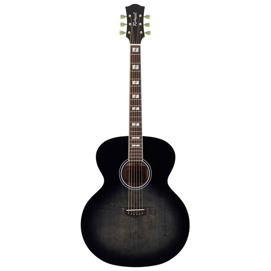 Richwood HSJS-42-TBK Heritage Series jumbo akoestische western gitaar zwart