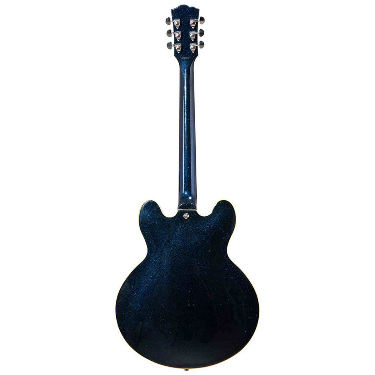 SX SEL6/GBU archtop gitaar – 2 humbuckers, esdoorn body, Glitter Blue + gigbag