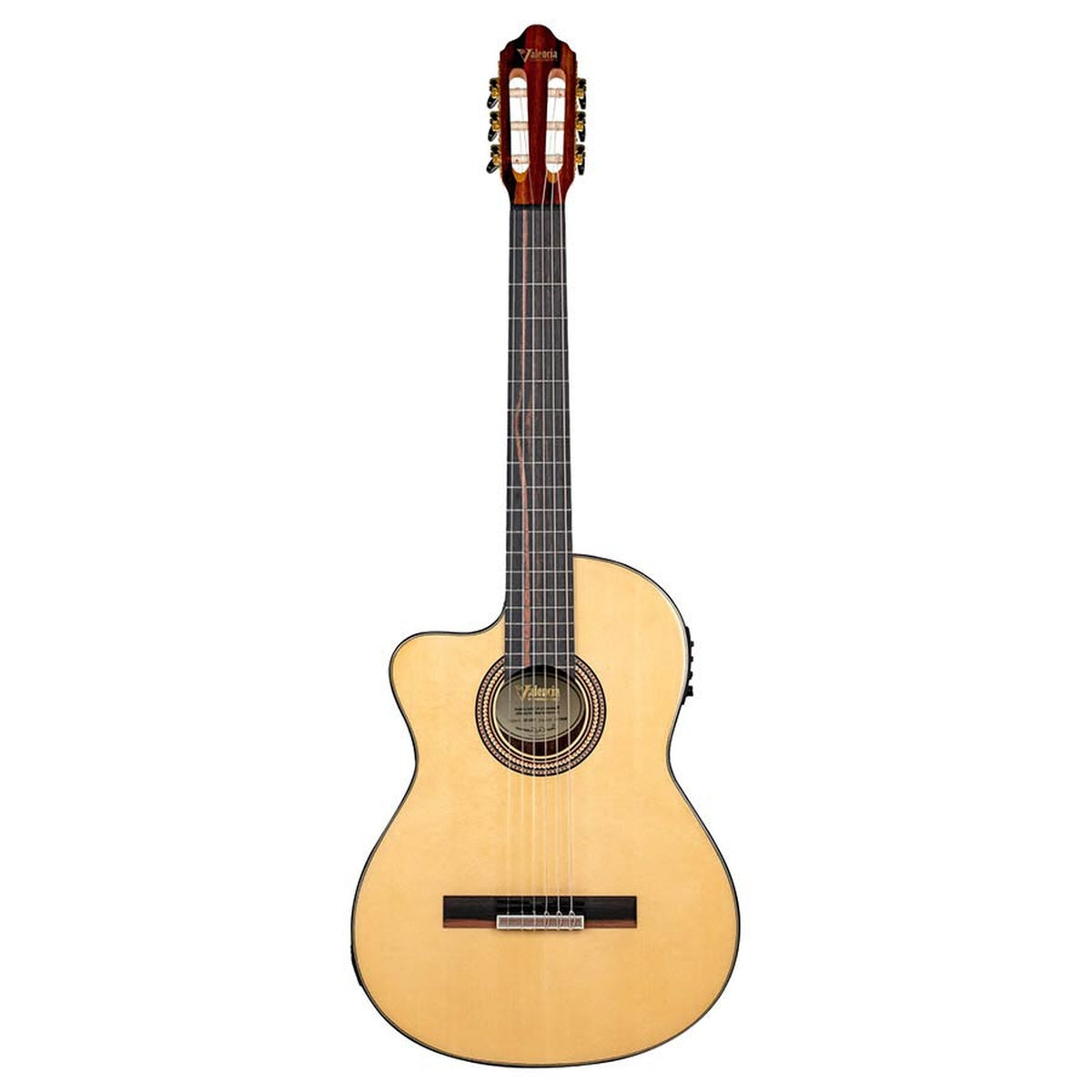 Valencia VC564CEL klassieke gitaar 4/4, linkshandig, sitka & walnoot, preamp en cutaway, hoogglans finish