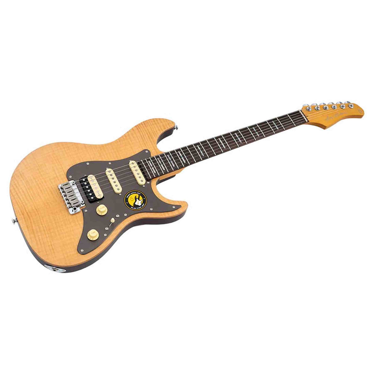 Sire S7N FM/NT New Gen Larry Carlton elektrische gitaar – S-Style, flamed alder body, Natural Satin, HSS-configuratie, stainless steel frets