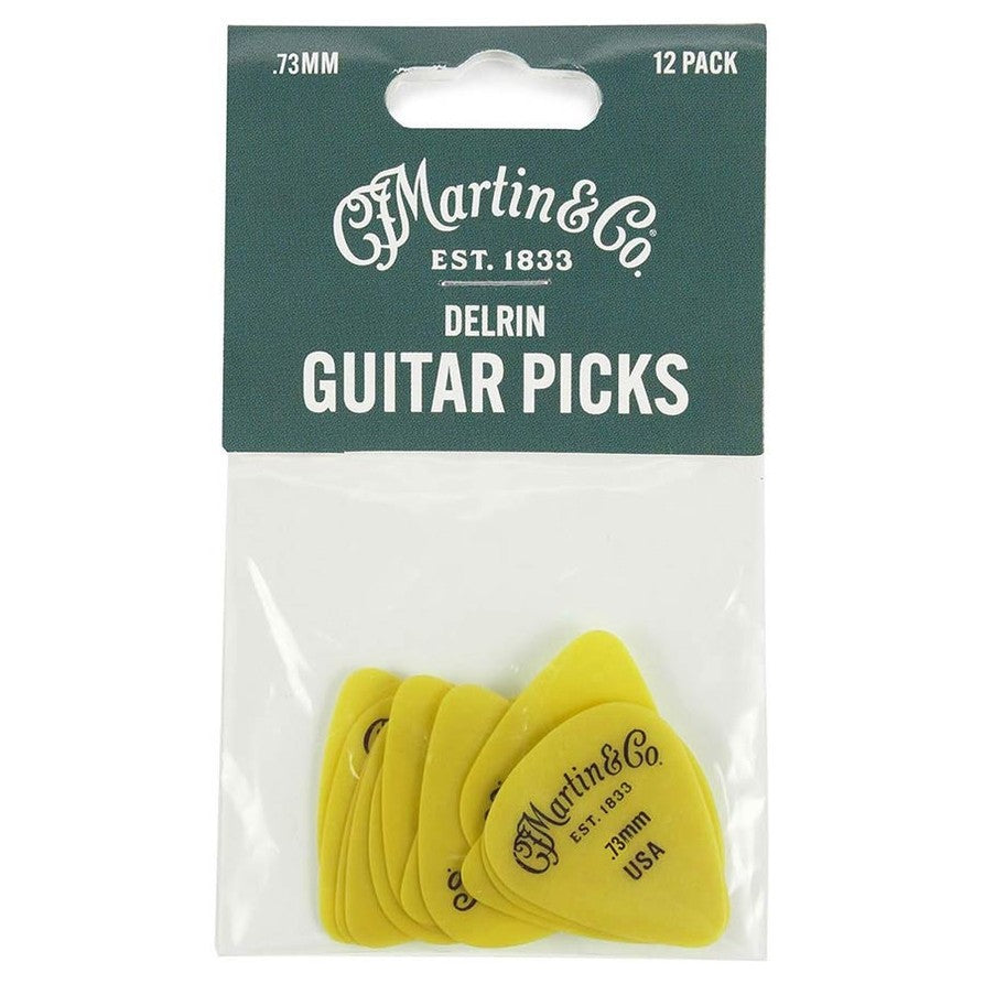 Martin & Co 18A0154 Delrin gitaar plectrums 0.73mm geel 12 pack