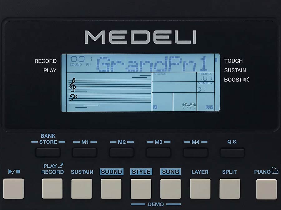 Medeli MK110 Keyboard Set met Standaard, Bank en Hoofdtelefoon 61 Toetsen Aanslaggevoelig