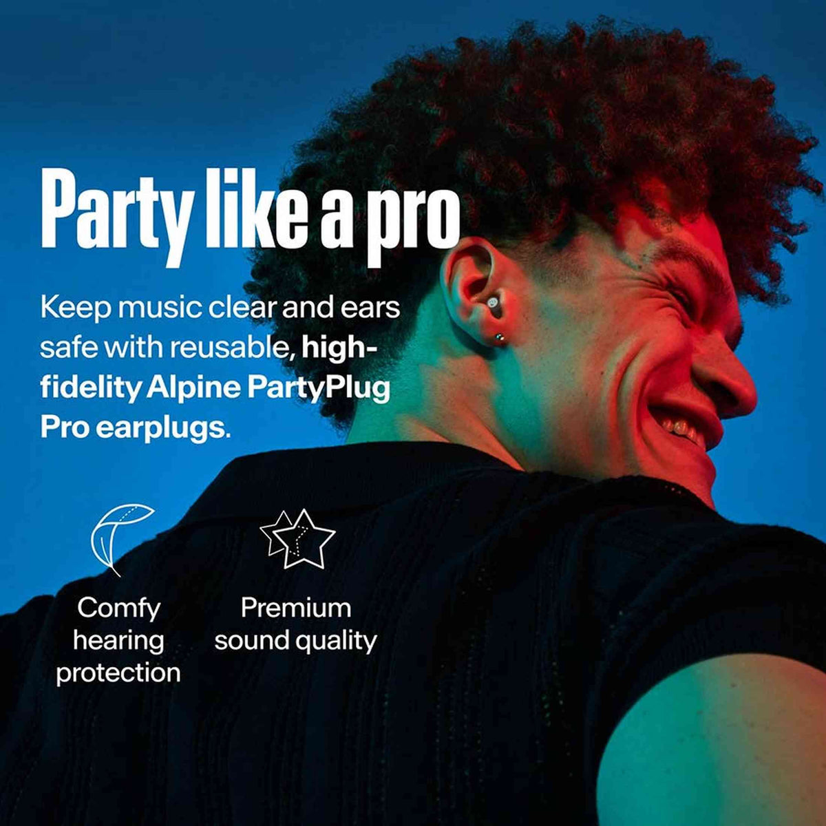 Alpine ALP-PP/PRO-TR PartyPlug Pro Oordoppen Transparant met Muziekfilter en 3 Maten
