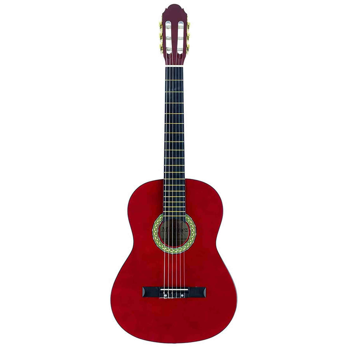 A. Martinez MTC-080/R 4/4 klassieke gitaar dark red met standaard, tas en tuner