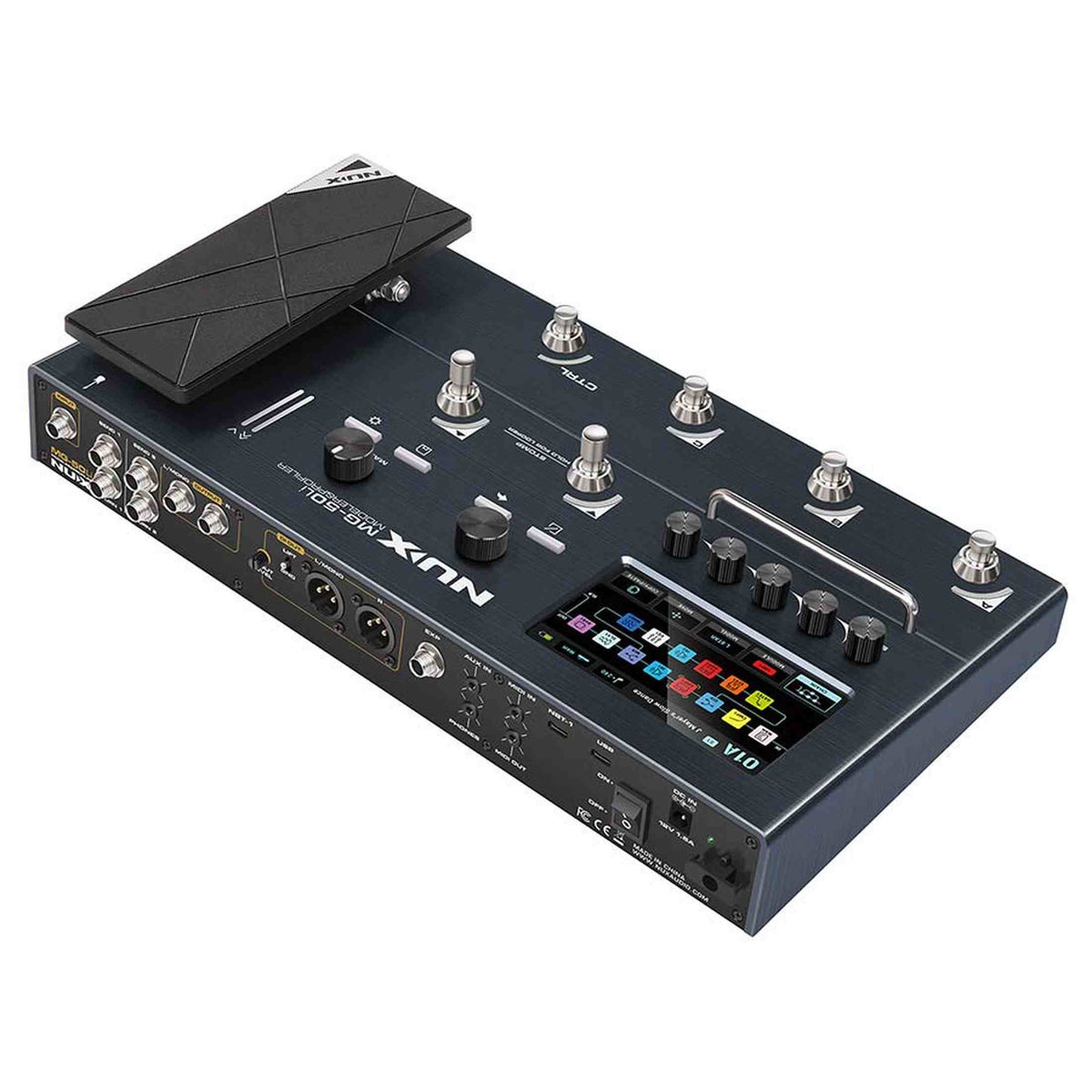 NUX MG-50Li DB Multi-Effects Processor met Amp Modeler, Profiler, Battery, USB Audio en Draagtas, Donkerblauw