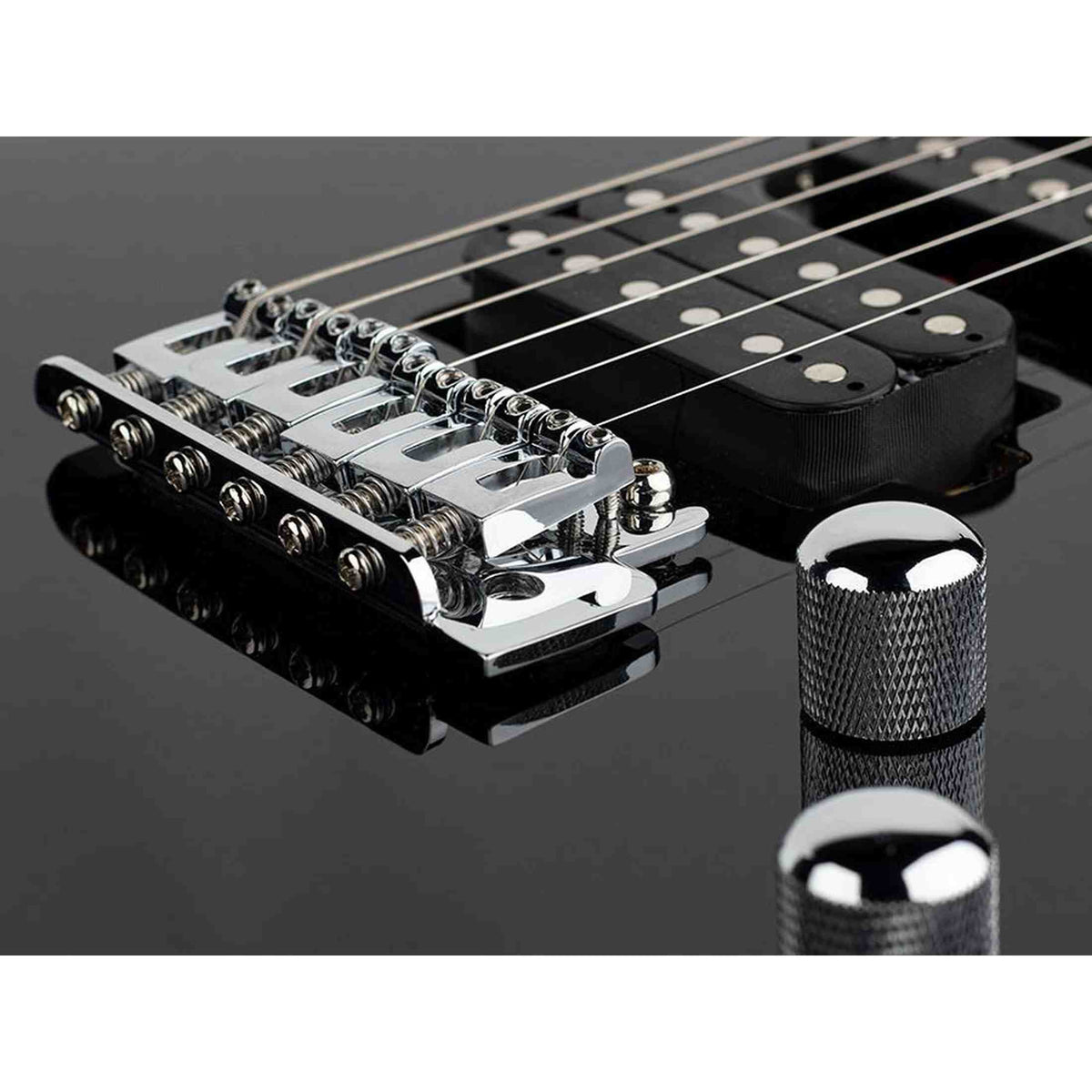 Litejam RGB24/BK elektrische gitaar – 24 frets, 144 RGB LED’s, HSH-configuratie, met gigbag, zwart