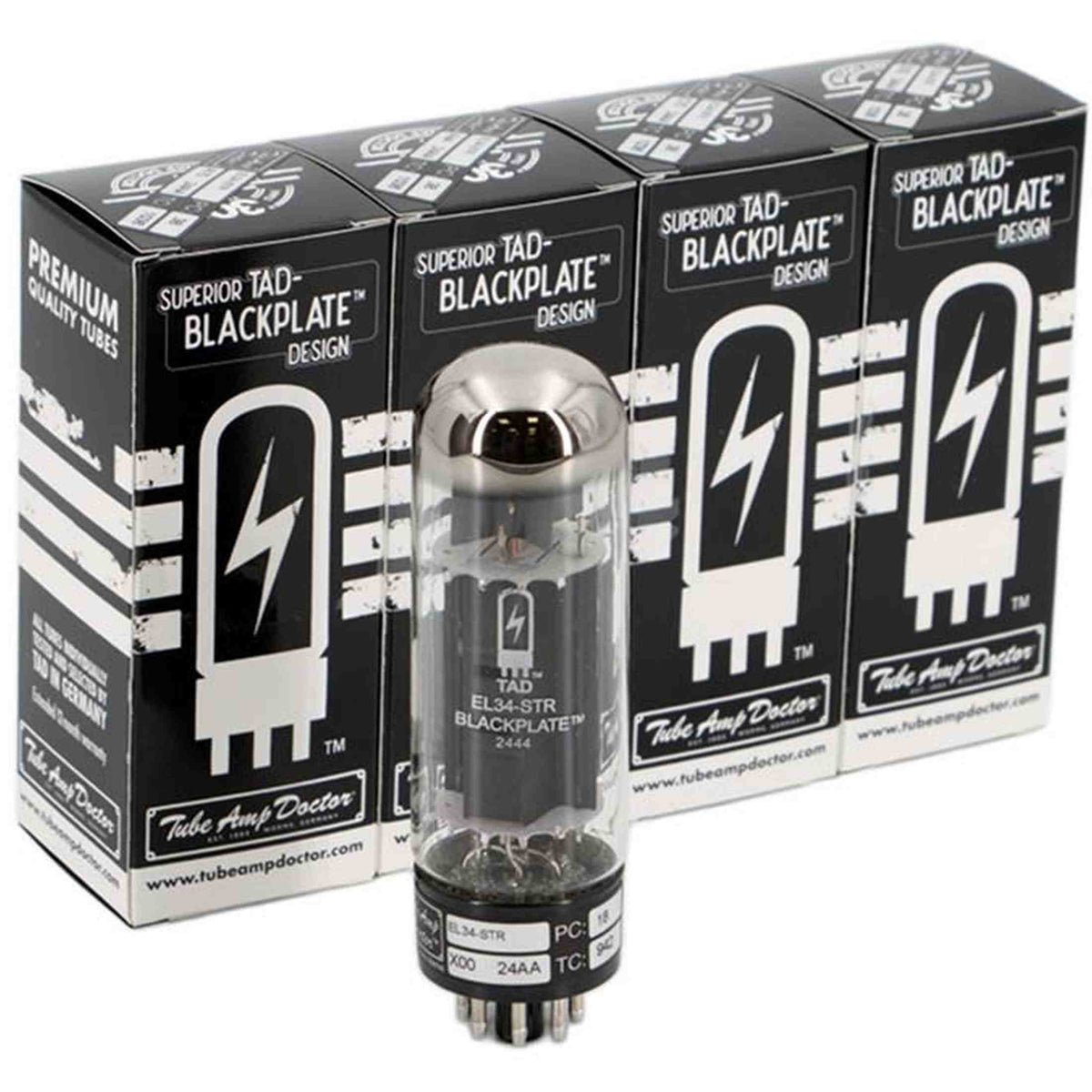 TAD EL34STRBP/4 – 4 stuks Quartet matched EL34-STR Blackplate buizen, warm & gedefinieerd geluid RT764