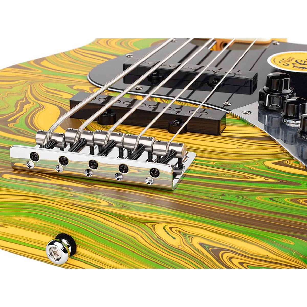 Sire V7N A5/YS Marcus Miller 5-snarige Actieve Basgitaar Matte Yellow Swirl met Elzen Body en Heritage-3 Preamp
