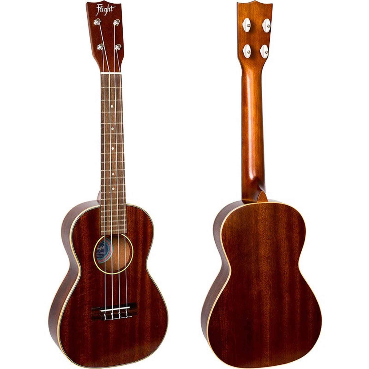 Flight MUC-2 Solid Mahogany Concert Ukulele met Solid Mahogany Body, Gotoh Friction Tuners en Aquila Super Nylgut Snaren