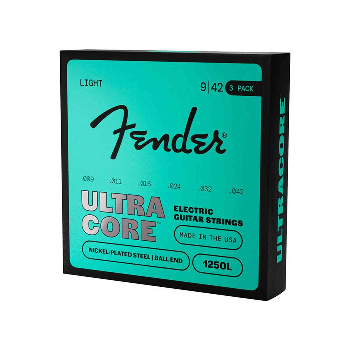 Fender 1250L UltraCore Elektrische Gitaar Snaren Nickel Plated Steel Ball End Extra Light 009-042 3-Pack