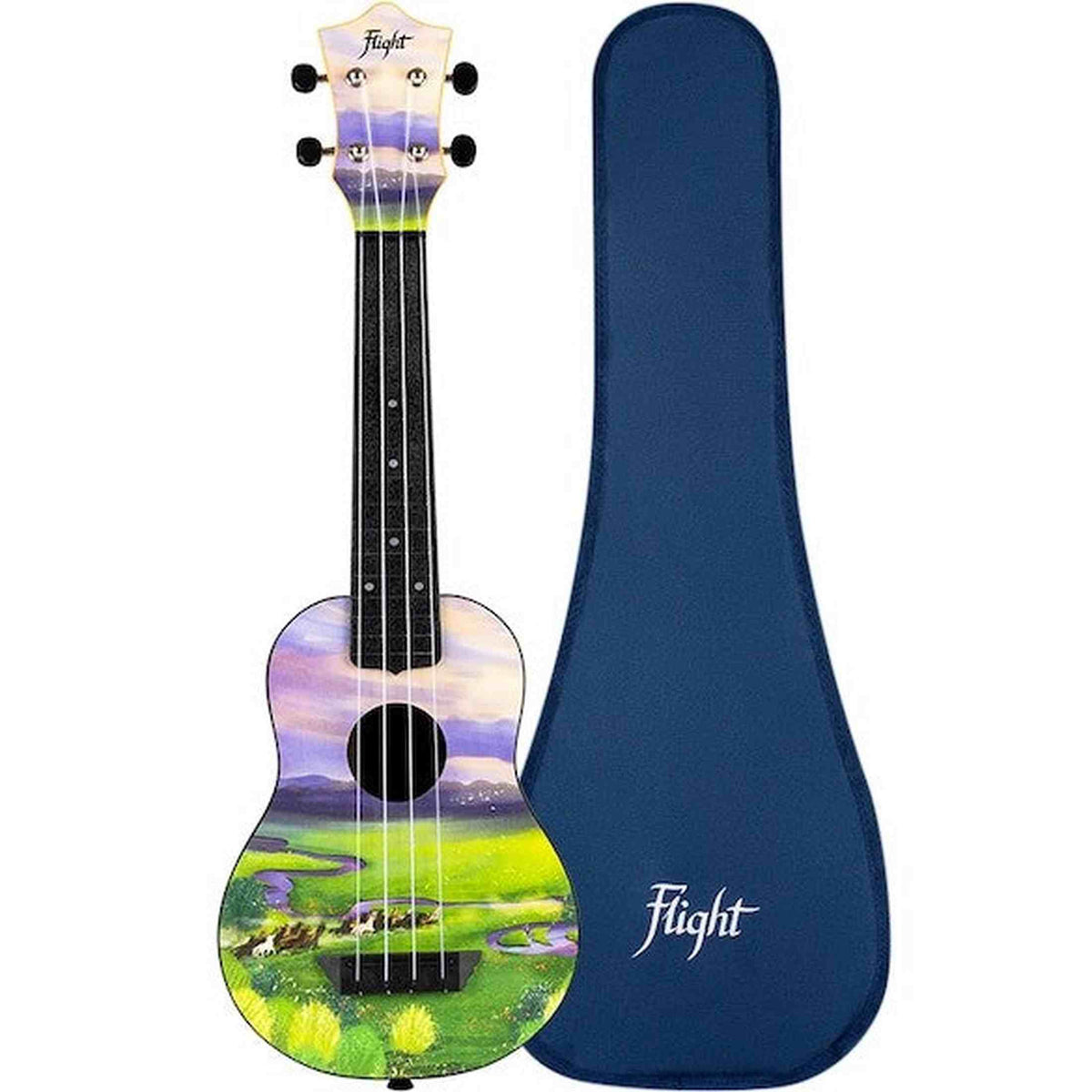 Flight TUS-40 VIEW Soprano Ukulele met Linden Top, ABS Body en Nature View Print