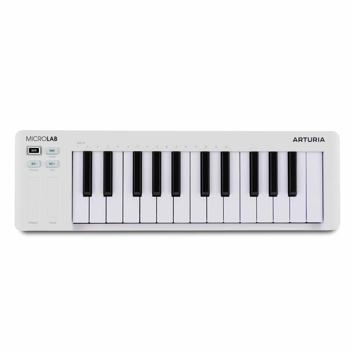 Arturia MicroLab mk3 White – Compact USB/MIDI keyboard met 25 toetsen en touch-strips