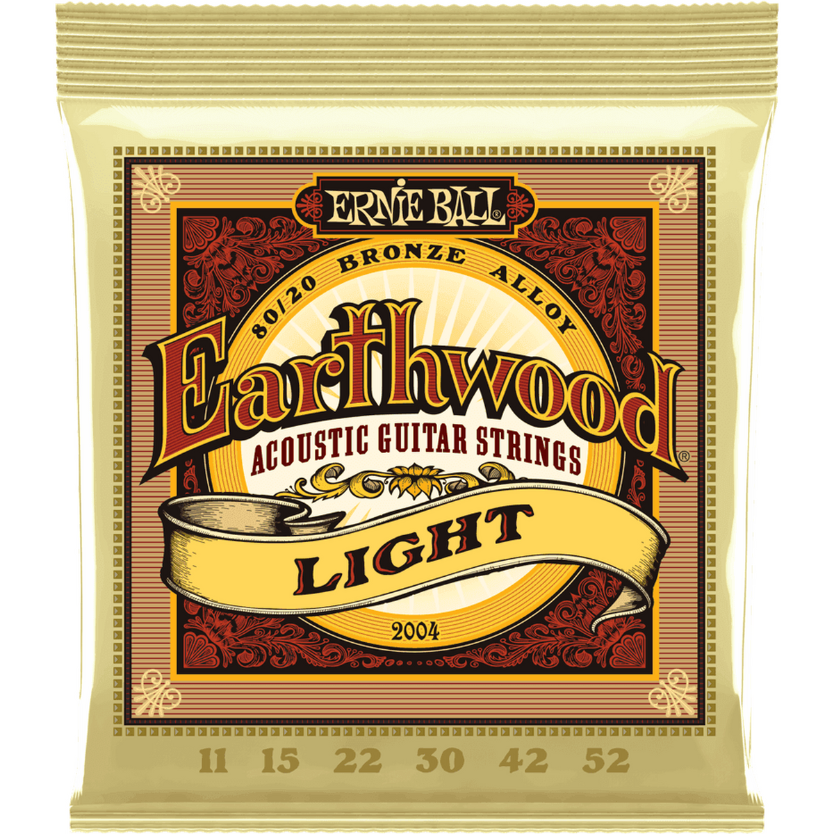 Ernie Ball 2004 Earthwood Akoestische Gitaar Snaren Light 011–052 80/20 Bronze