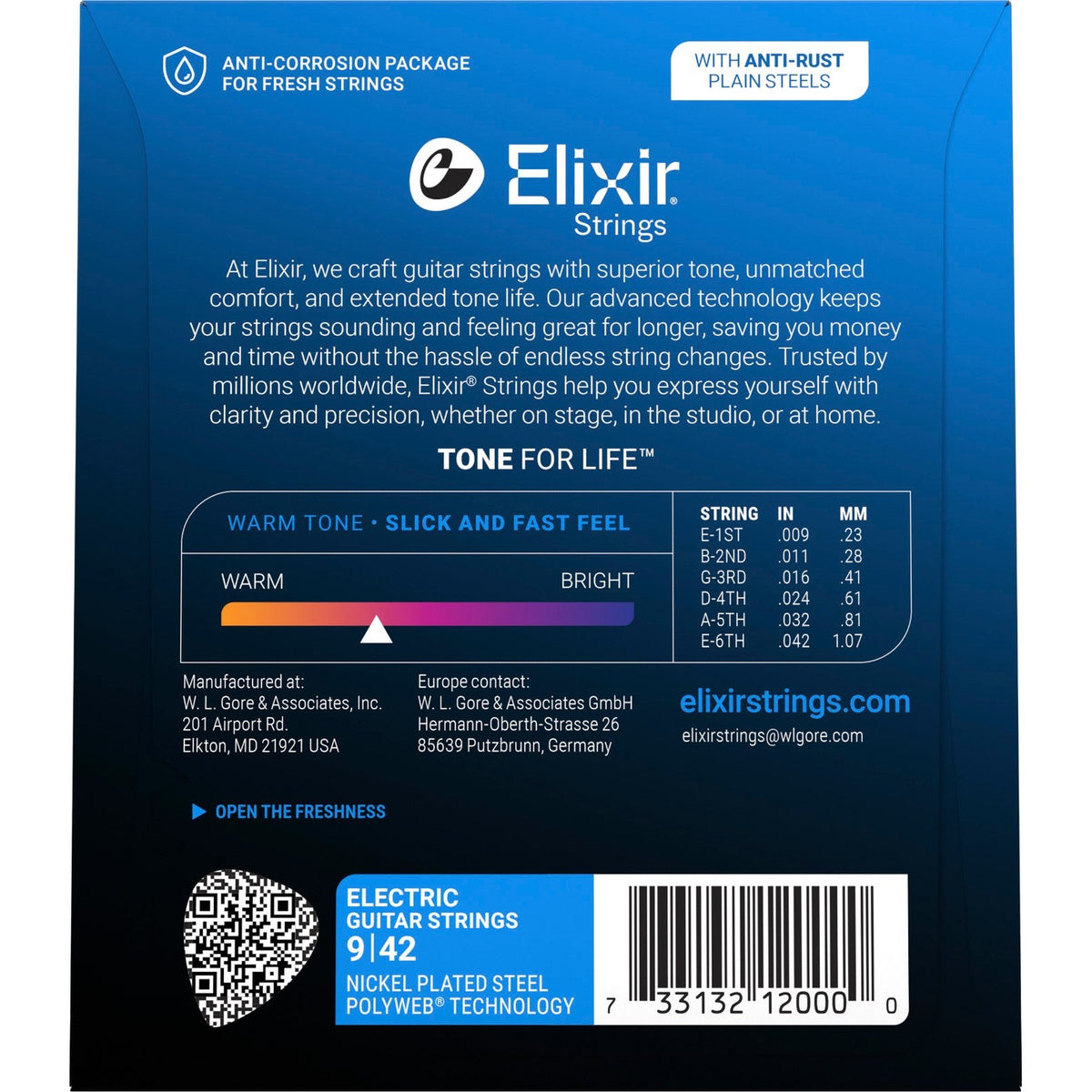 Elixir 12000 Polyweb elektrische gitaarsnaren Super Light 009-042