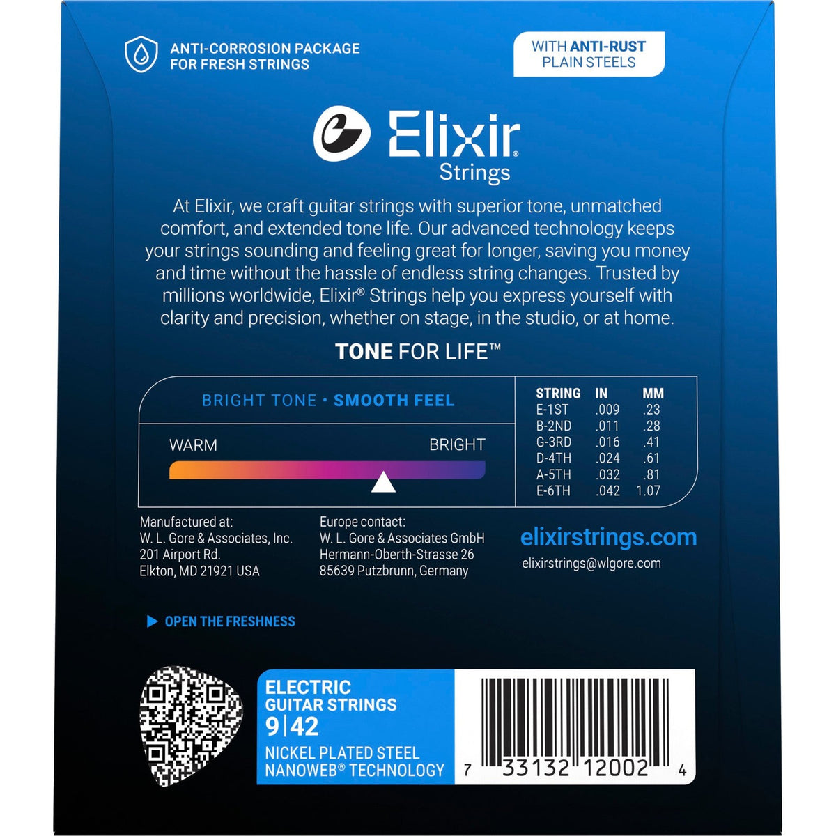 Elixir 12002 Nanoweb elektrische gitaarsnaren Extra Light 009-042