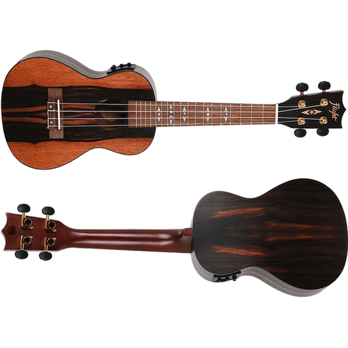 Flight DUC460 EQ Concert Ukulele – Elektro-akoestisch, Amara hout, met FU-T3 Pickup