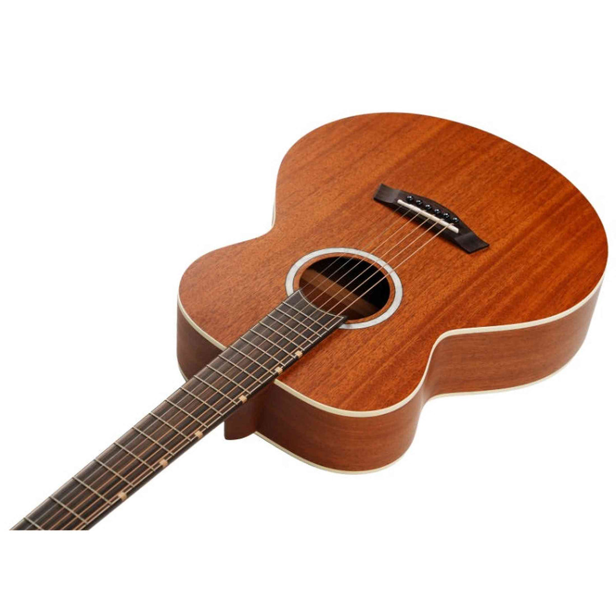 Flight PIXI MAH Reisgitaar met Massief Mahonie Bovenblad Natural Satin