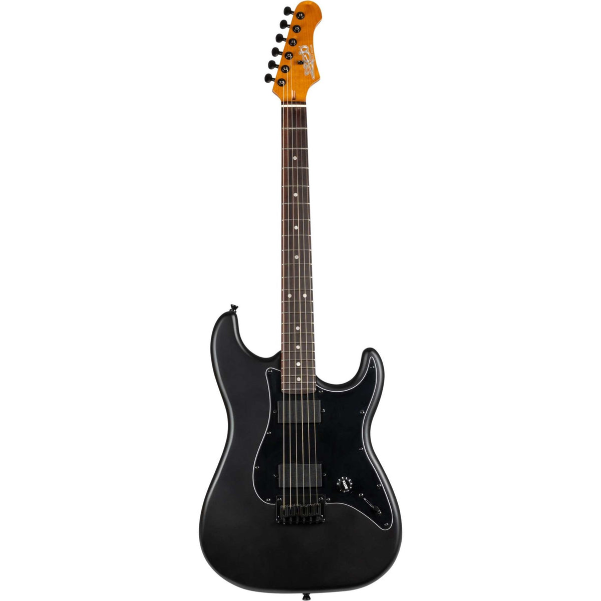 JET JS-400 MBK R S-style Elektrische Gitaar HH Tremolo Rosewood Toets Mat Zwart