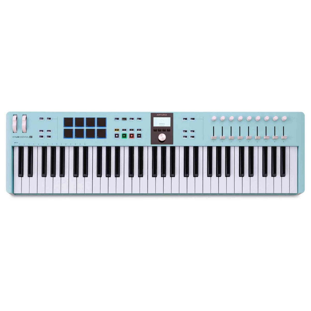 Arturia KeyLab Essential mk3 61 Aquamarine MIDI controller met 61 toetsen, pads en DAW-integratie