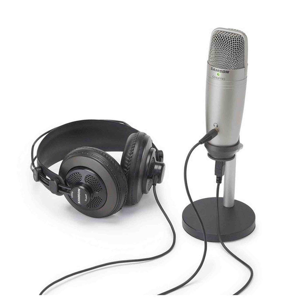 Samson C01U Pro Podcasting Set USB condensatormicrofoon met studio-headphones, statief en koffer Profile USB microfoon voor podcast, gaming streaming set kopie