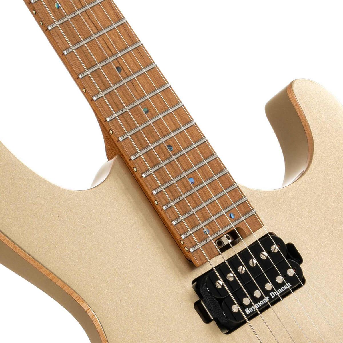 Cort G300 PRO MGD Elektrische Gitaar HH Linden met Maple Top Metallic Gold en Seymour Duncan Pickups