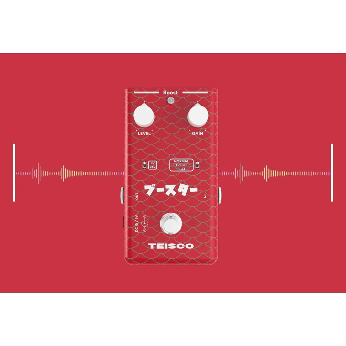 Teisco Boost FET boostpedaal met 9V/24V schakeling en bufferfunctie