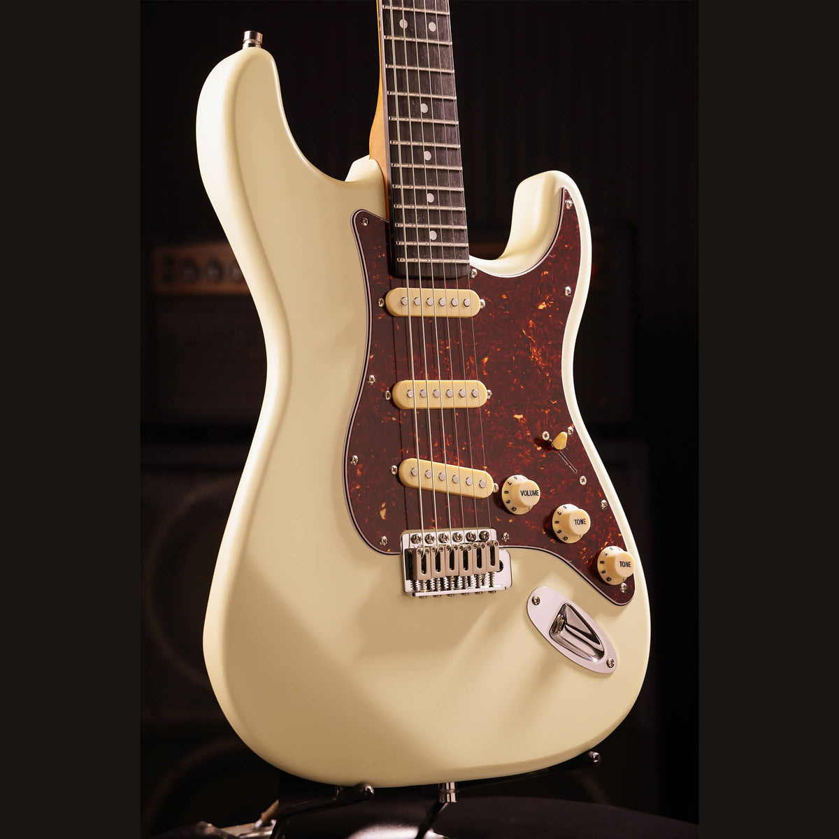 Patina PS-3 OW S-style Elektrische Gitaar SSS Alnico V Nitro Paulownia Body Roasted Maple Hals Olympic White