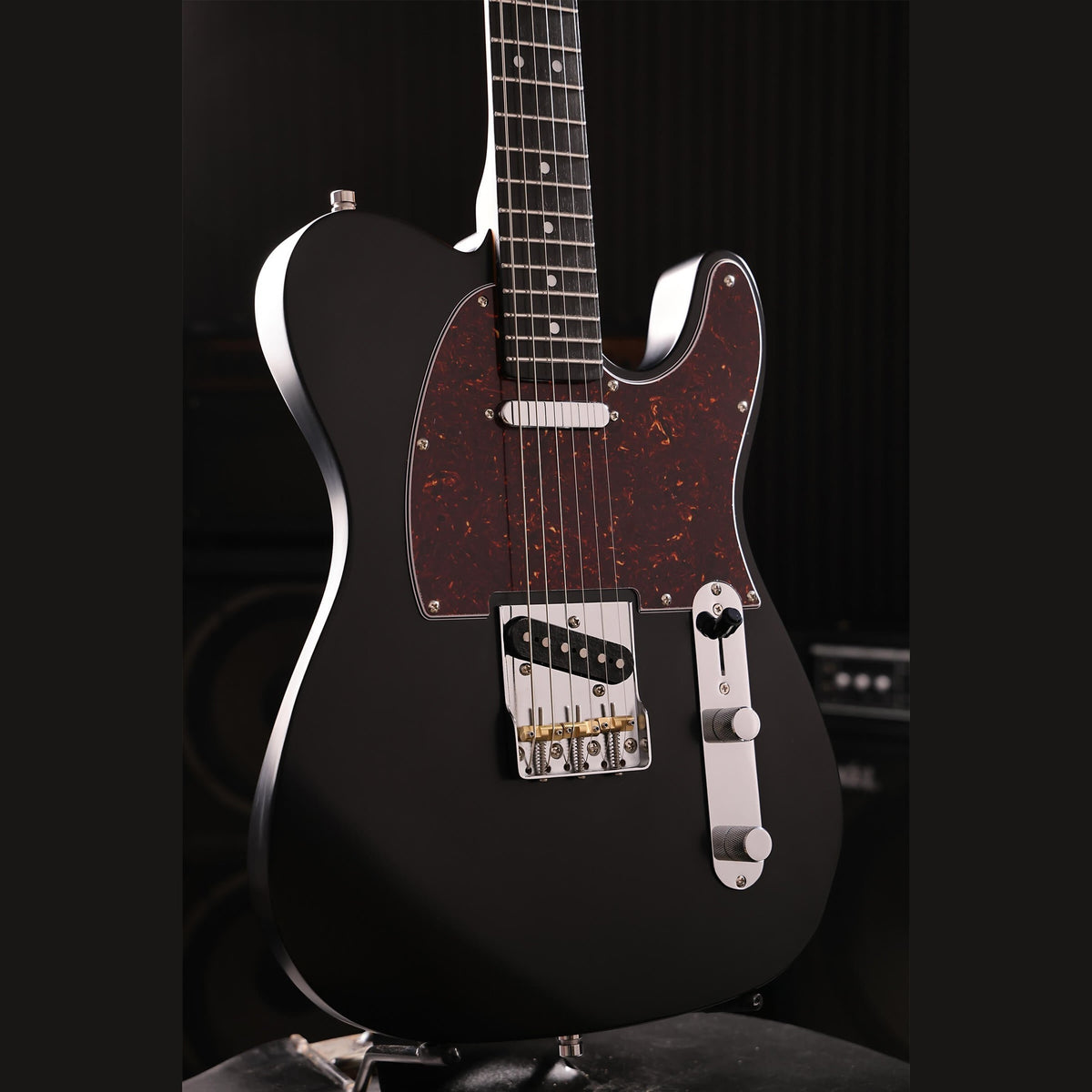 Patina PT-3 BK T-style Elektrische Gitaar SS Alnico V Nitro Paulownia Body Roasted Maple Hals Zwart