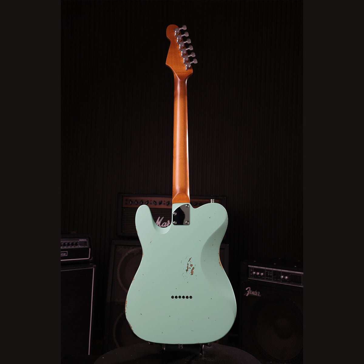 Patina PT-6 SFG R T-style Elektrische Gitaar SS Alnico V Nitro Relic Paulownia Body Roasted Maple Hals Seafoam Green
