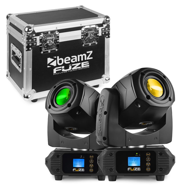 BeamZ Fuze75S LED Spot Moving Head Set van 2 in Flightcase