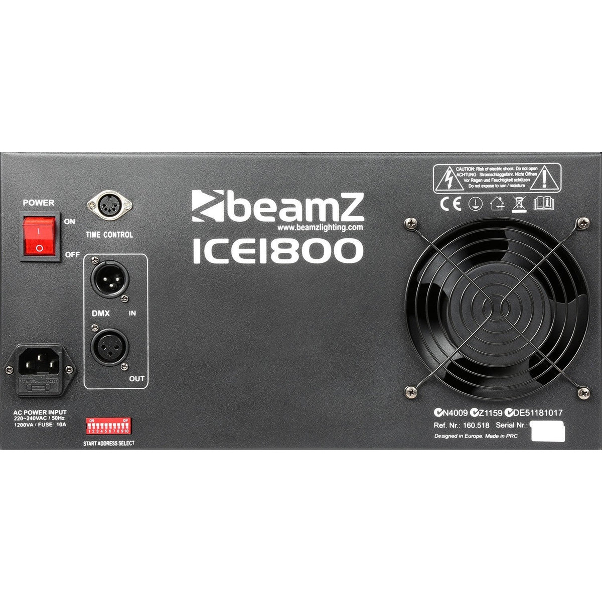 beamZ ICE1800 IJs-Rookmachine 1800W met DMX en 3.1L Tank – Laaghangende Rook