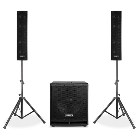 VONYX VX880BT 1000W 2.1 Actieve Speakerset met 15 inch Subwoofer, Bluetooth en Kolomspeakers