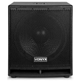 VONYX VX880BT 1000W 2.1 Actieve Speakerset met 15 inch Subwoofer, Bluetooth en Kolomspeakers