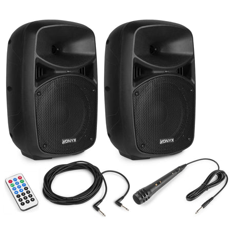 VONYX VPS082A 400W Actieve Speakerset met Bluetooth, USB/SD en 8 inch Woofers